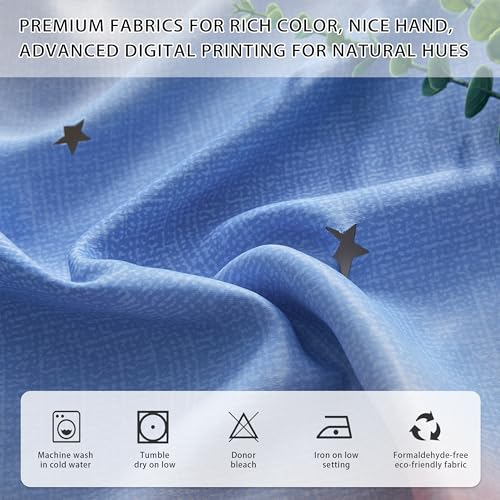 Image of XiDi Dream Star Blackout Curtains for Kids Rooms Girl Princess Curtain for Daughter Bedroom Window (Pink Grey Blue, W52 X L63)