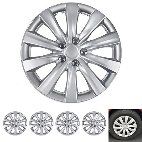 BDK Wheel Guards – (4 Pack) Hubcaps for Car Accessories Wheel Covers Snap