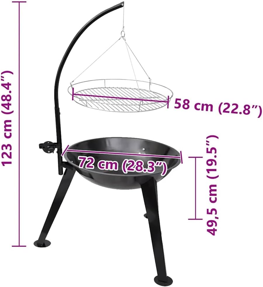 vidaXL Charcoal Barbecue, Charcoal Grill for Outdoor Camping Picnic Patio, Barbecue Grill for Home Party, Smoker for Deck Backyard Cooking