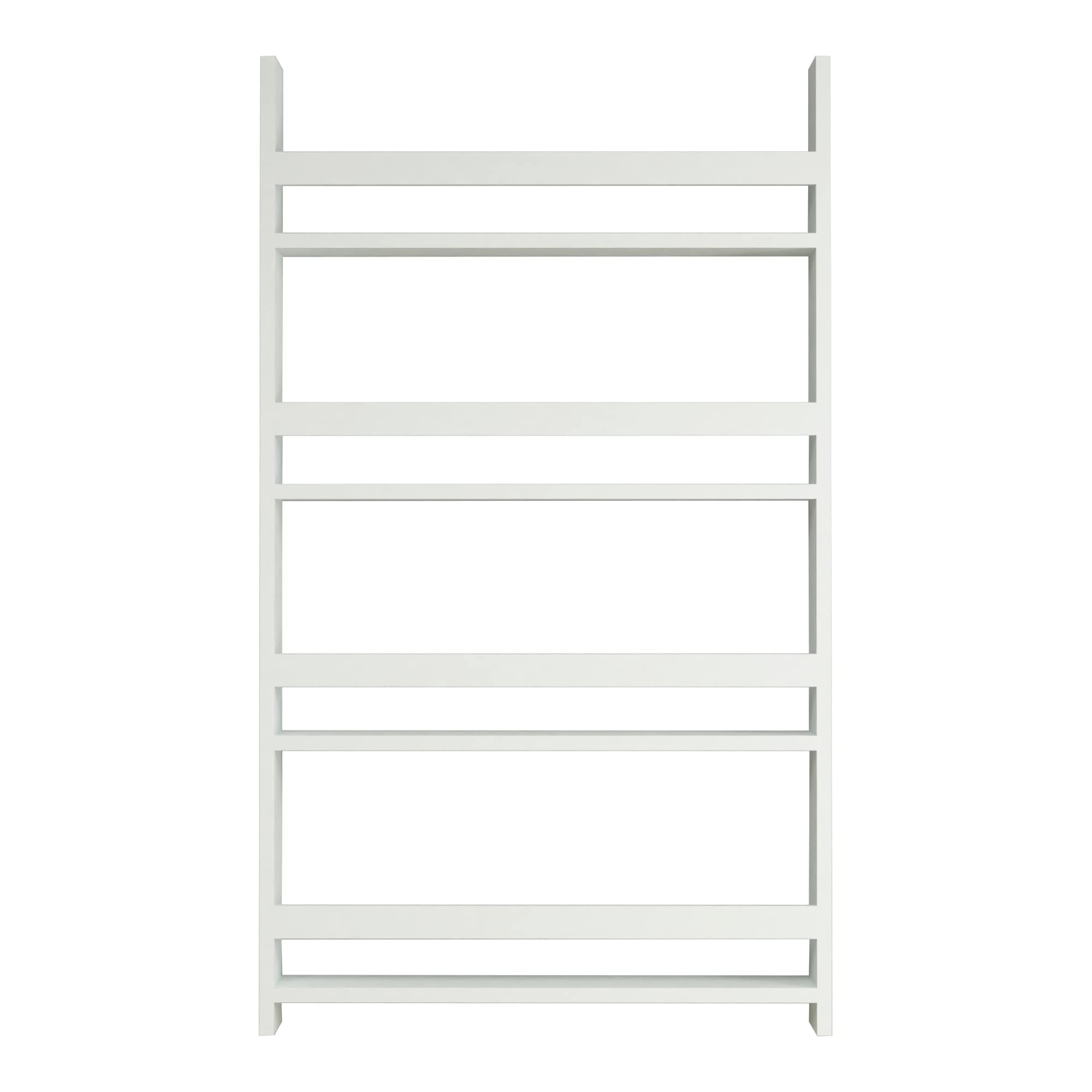 [en.casa] Estantería de Pared para Niños Organizador de Libros de 4 Niveles Estante Mural Infantil con Barra Aglomerado 120 x 74 x 10 cm Blanco