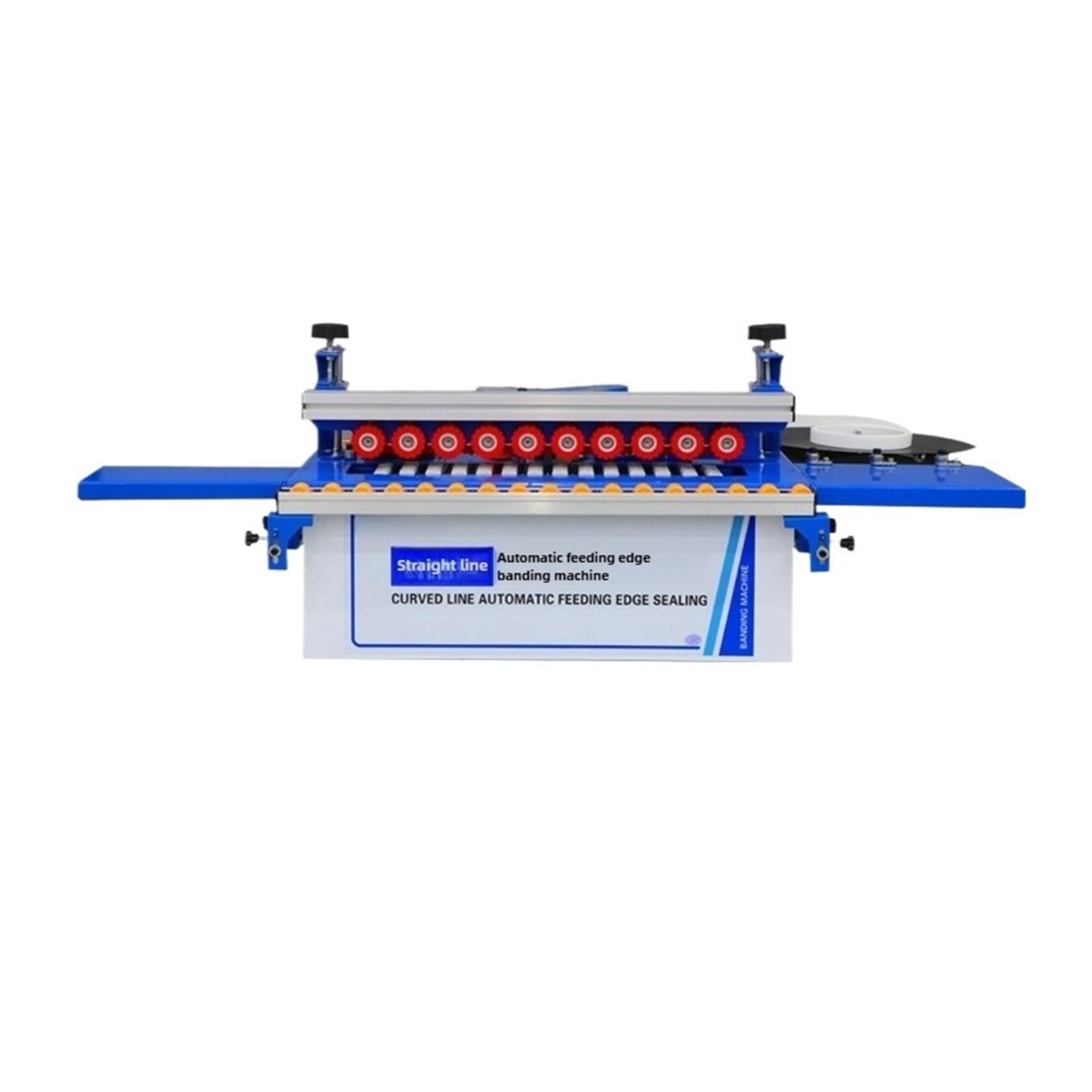 Fully Automatic Edge Banding Machine Woodworking Small Feeding Curved Straight Line Household Speed and Efficiency Improvement(A3 Blue-Widen)