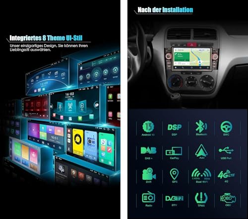 Erisin 7" Bilradio Android 13 med Bluetooth och GPS för Fiat Punto