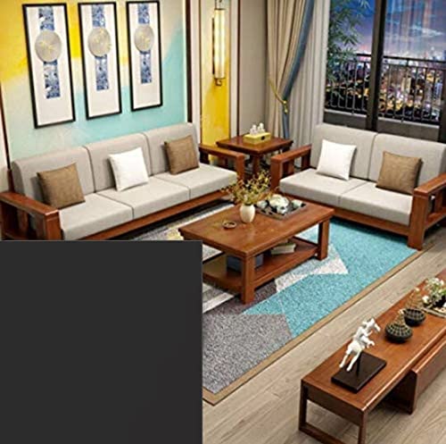 Image of Solid Sheesham Wood Sofa Set 5 Seater for Living Room | Wooden 5-Person Sofa Set for Home Office | 3+1+1 Sofa Sets for Living Room | Five Seater Sofa with Storage | Natural Finish