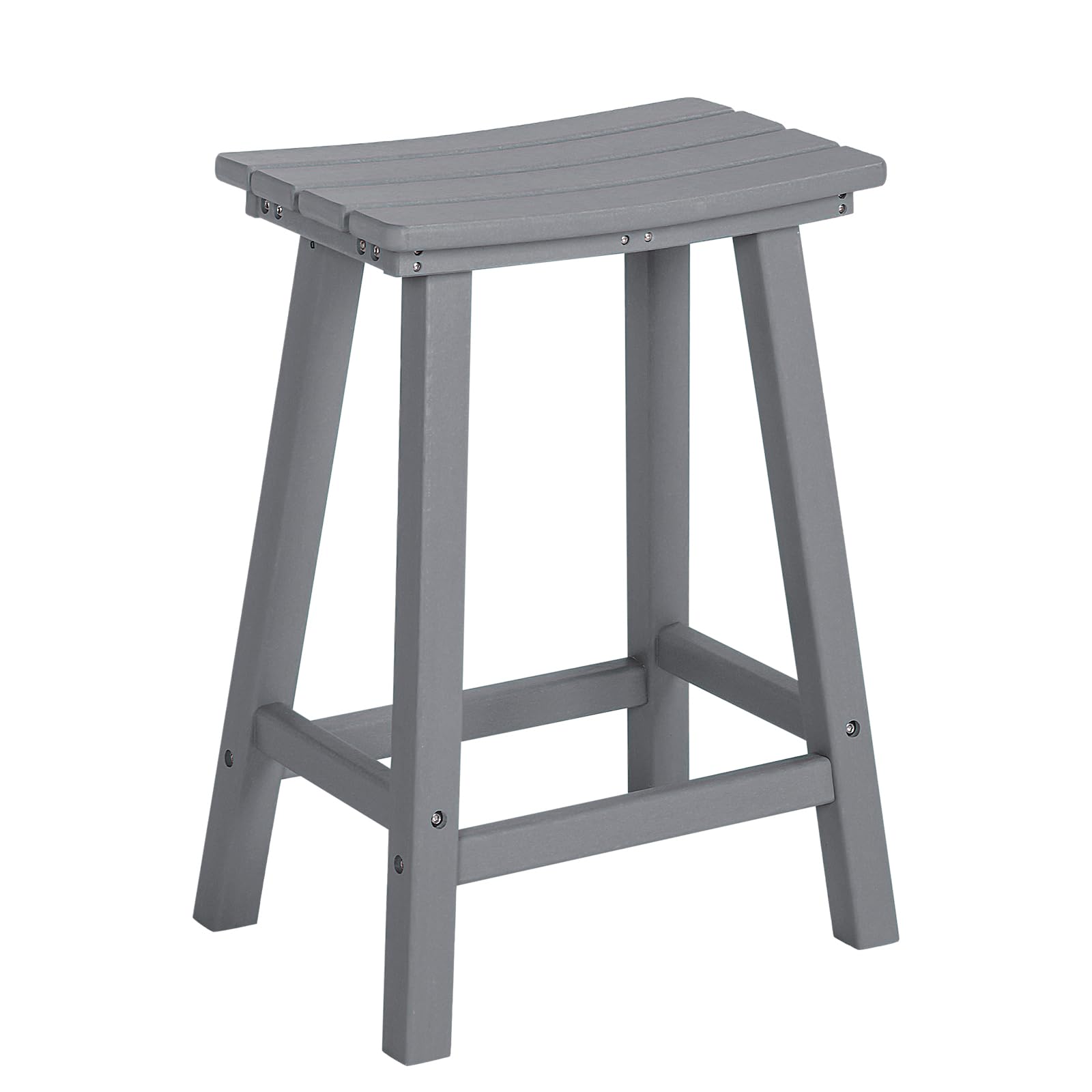 nalone 24 Inch Outdoor Bar Stool, HDPE Bar Chairs with Footrest, Weather Resistant Waterproof Bar Stools Outside Bar Height Stools for Bar, Kitchen