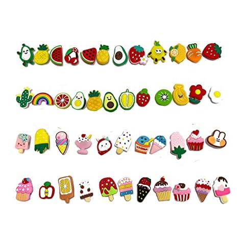 DKDDSSS 46 PCS Fruit and Ice Cream Shoe Charms Cover