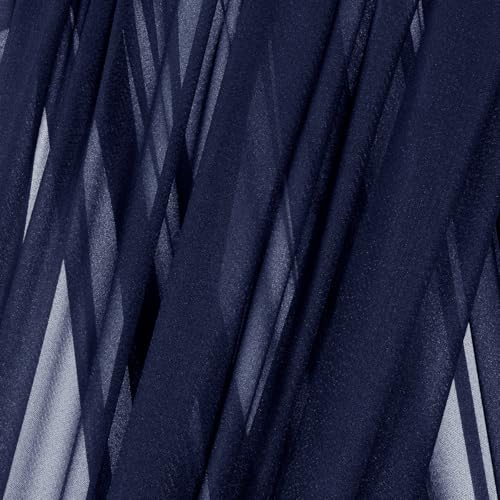 Image of MLMC Navy Blue Wedding Arch Draping Fabric 1 Panel 29 inch x 20 FT Extra Long Gauze Drapes Sheer Backdrop Curtains 6.6 Yards Airy Outdoor Drapery Panels for Wedding Bridal Shower Ceiling Decoration