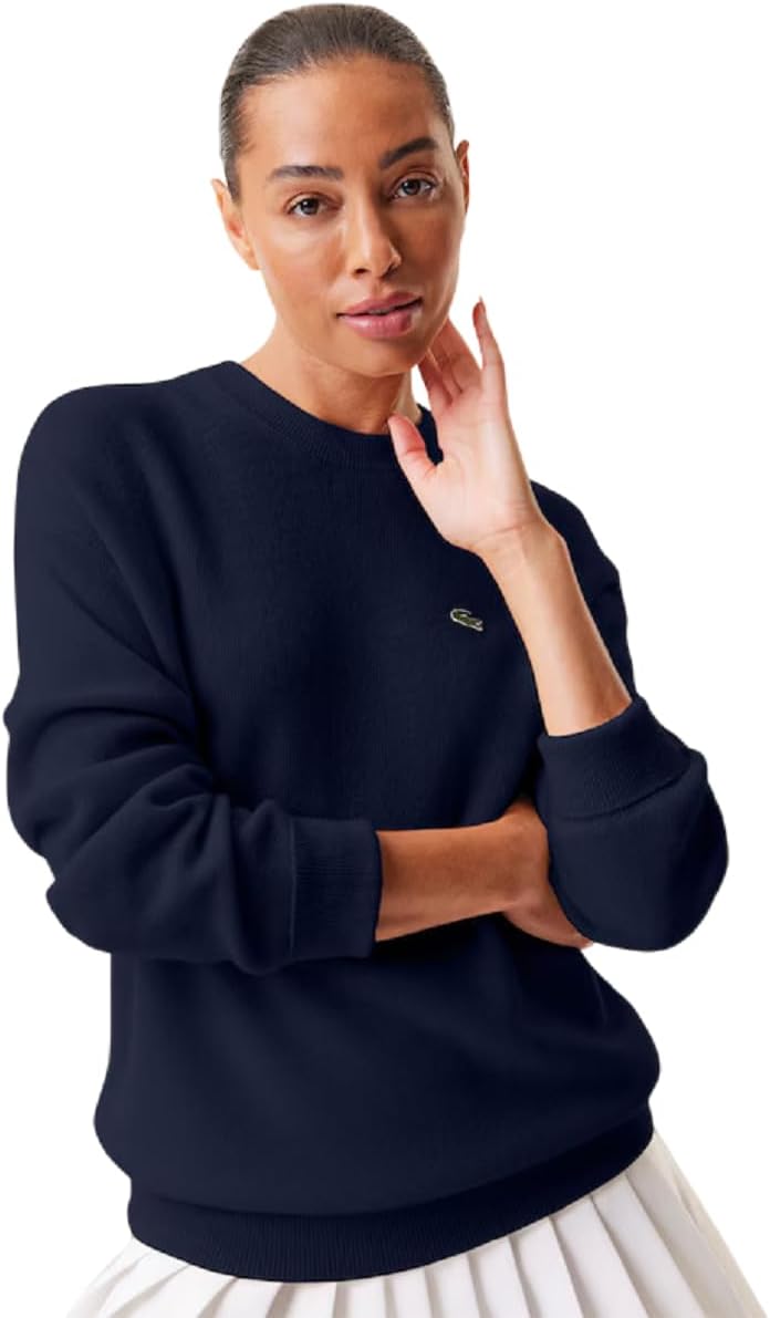 Lacoste Womens Crewneck Cashmere Pullover Sweater