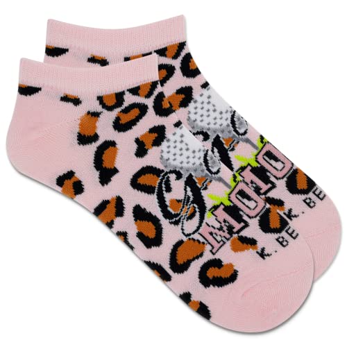 Discover the Best Womens Golf Socks for Comfort & Style 11 K. Bell Socks Ladies Cheetah Golf Mom Low Cut Sock 1 pair per pack, Light Pink, Women's shoe size 4-10