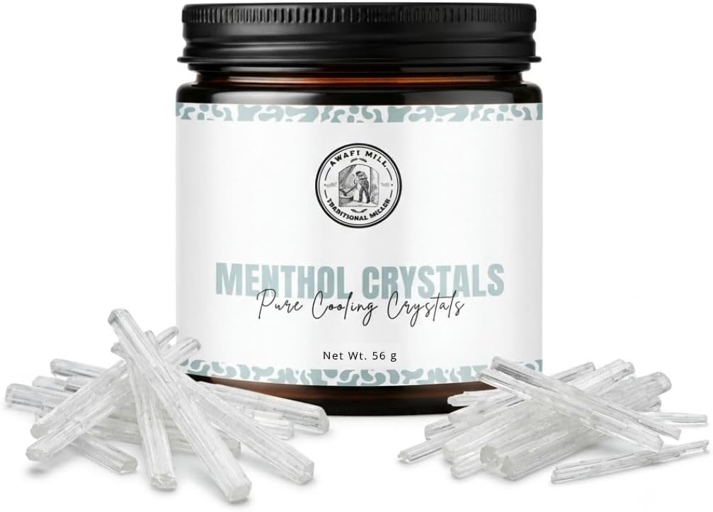 Awafi Mill Menthol Crystal - Pure and Refreshing Crystals for Aromatherapy - 56 g | 2 Oz