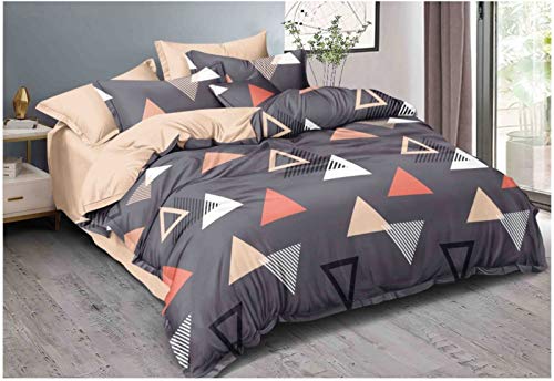 Image of CHHILAKIYA 6D Microfiber 182 TC King Size Double Bedsheet Combo Pack Of 2 Along With 4 Pillow Covers (Multi 7) (Multicolor 8)