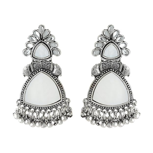 WORLD CRAZE Oxidized Plated Jhumka Earrings for Women & Girls – T...