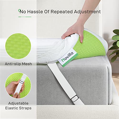 Image of Novilla Memory Foam Mattress Topper Twin, Medium Firm Foam Mattress Topper Twin, 2 Inch Memory Foam Mattress Topper with Removable Cover, Cooling Gel Infused for Pressure Relief & Cooling Sleep