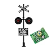 1 Set HO Scale Railroad Train/Track Crossing Sign 2 Heads LED Made + Circuit Board Flasher-Flashing Red Train Stop Signal Lights Decoration and Party