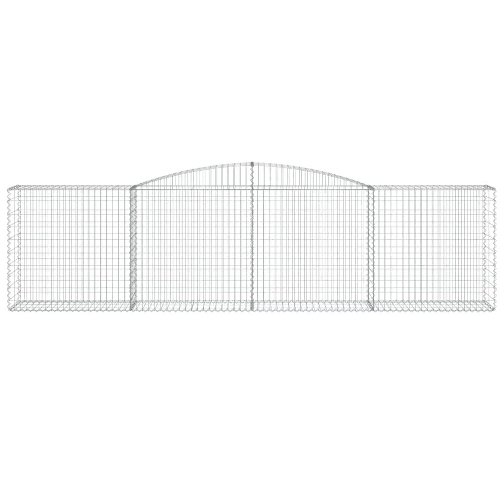 2 cestas para gaviones con arco alto, 400 x 50 x 100/120 cm, hierro galvanizado para barreras de jardín y protección de la privacidad, aislamiento acústico y decoración de alambre resistente