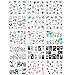 Produktbild Maniküre Aufkleber, Rocita 24 Blatt Kreative Nagel Aufkleber Nail Art Sticker für DIY Nagel Kunst Tuschemalerei Stil