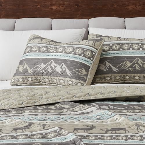 Great-Bay-Home-2-Piece-Reversible-Rustic-Lodge-Bedspread-Quilt-with-1-Sham-All-Season-Quilt-Set-TwinTwin-XL-Yosemite Great Bay Home 2 Piece Reversible Rustic Lodge Bedspread Quilt with 1 Sham All Season Quilt Set TwinTwin XL Yosemite