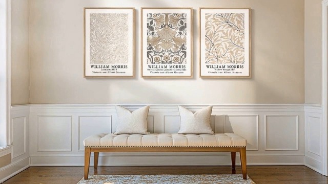 Amazon.com: Framed Vintage William Morris Canvas Wall Art Set of 3