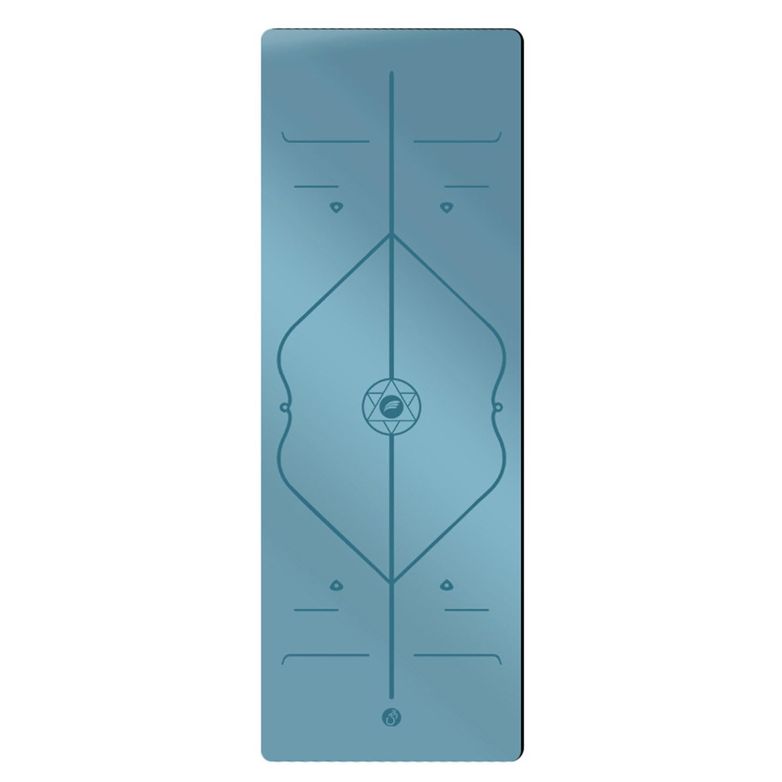 Tapete de yoga de poliuretano con líneas de alineación, tapete antideslizante de 5 mm de grosor para pilates y fitness, tapete de ejercicio resistente al desgarro para entrenamientos en casa y al aire