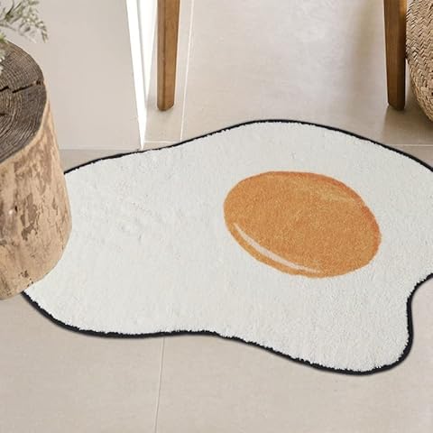 LIULA Soft Plush Cut Egg Rug for Kids Room-Alphabet Rug Non Slip Nursery Rug Bedroom Playroom Rug Washable Classroom ABC Circle Rug for Kids Baby Toddlers,31.5"×39.4" Cover