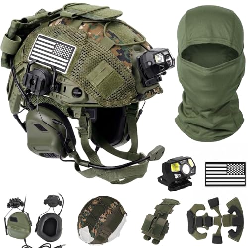 Casque tactique airsoft avec système de suspension amélioré et cagoule