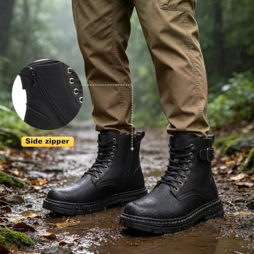 Image of Steel Toe Boots for Men & Women,Slip On Work Boots for Construction