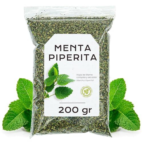Menta Piperita 200g - Hojas de Menta - Menta Piperita Infusion - Te de Menta - Menta Piperita a Granel (200 gr, Menta Piperita)