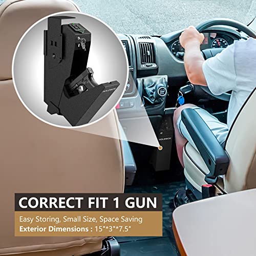 Holewor Gun Safe, Biometric Gun Safe For Handgun Drop Down Pistol Safe Mounted Single Handgun Safe With Fingerprint thumb #4