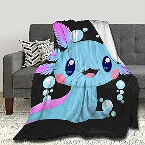 Pindola Cute Kawaii Axolotl Throw Blanket Warm Lightweight Soft Cozy Warm Home Decoration 50"x40" Cover