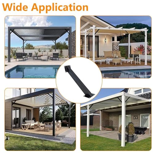 Kit de Pergola de Metal, Soportes de Ángulo de 45 Grados para Uniones Internas, Soporte Angular de 45 Grados para Pérgolas, Cabañas, Casas del Árbol y Patios, Estructuras de Madera (Tamaño: 12 Piezas) miniatura 6