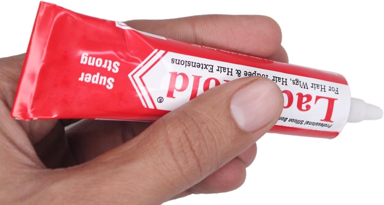 Dream Exim 28g lace Hold Wig Glue for Hair Patch/Wig/Extension, Ultra Hold, 1-31 Days Wear, Transparent WATERPROOF FIXING GLUE LACE HOLD TUBE FOR HAIR SYSTEM FOR HAIR PATCH HAIR EXTENSION.