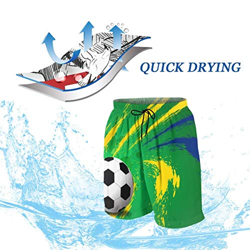 Fehuew Sporty Soccer Bathing Suit Beach Shorts With Pockets Quick Dry Swim Trunks Children Loose Shorts Sports For Boys 10-12 Years Old #TOP3