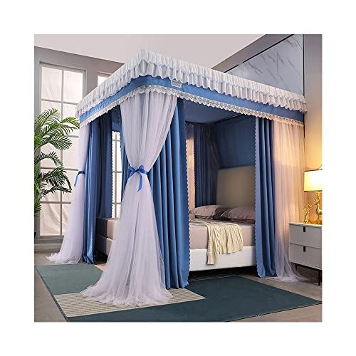 Cortina para cama con dosel de 2m estilo 6 mosquitera antipolvo con soporte de 4 postes 2