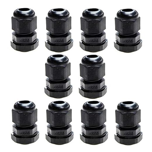 10-pack svart M16 16 16 16 mm TRS fyllda kompressionsländer för 4-8 mm kabel, vattentät IP68 med låsmutter och bricka