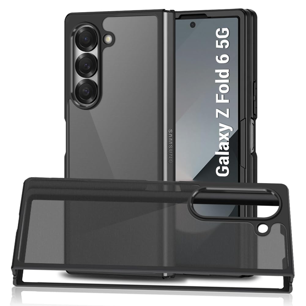 TheGiftKart Ultra-Hybrid Sleek Armor Back Cover Case for Samsung Galaxy Z Fold 6 5G | 360° Protection | Smoke Black Matte Hard Translucent Back Cover Case for Samsung Z Fold6 (PC & TPU, Black Bumper) (B0DB8LGP56) Amazon Price History, Amazon Price Tracker