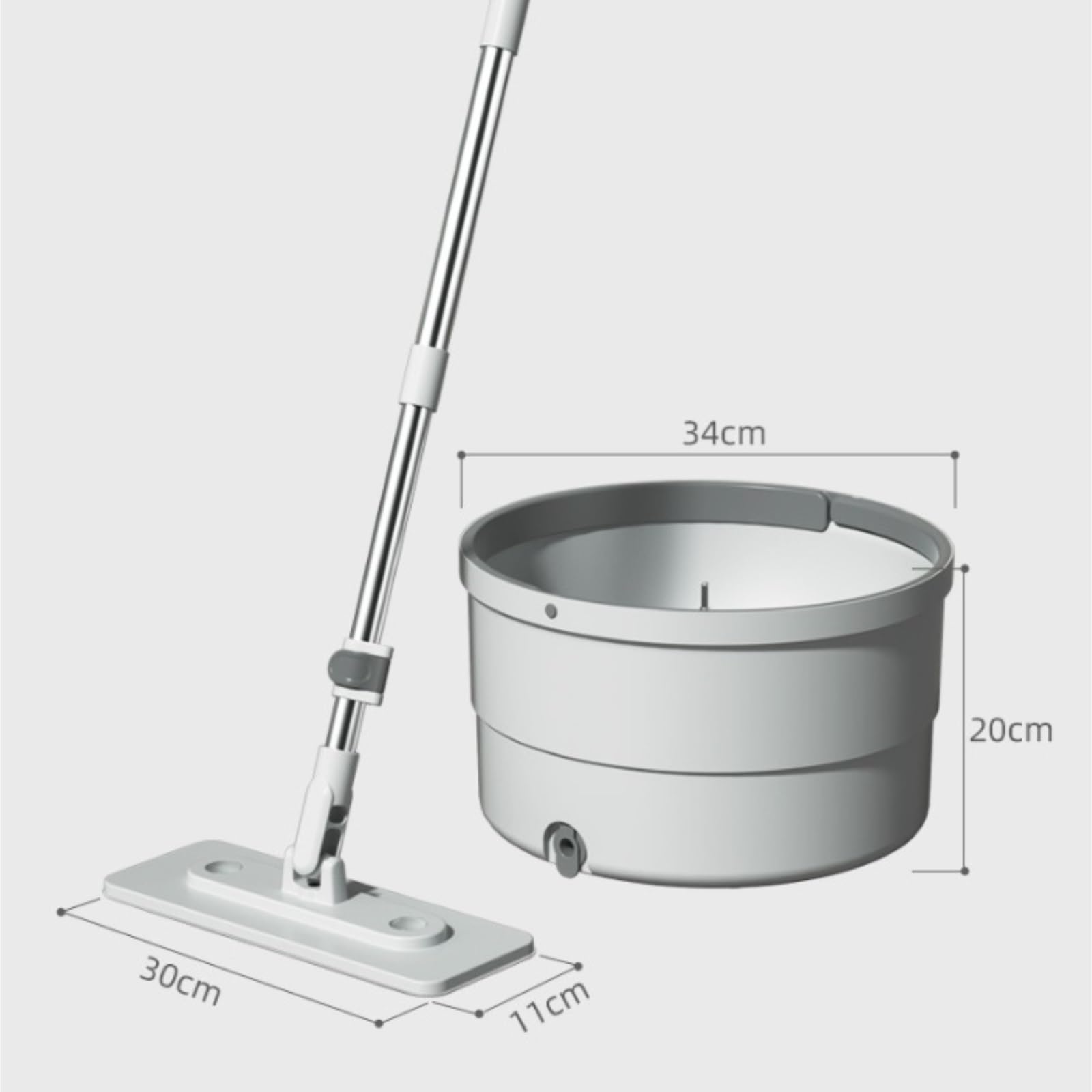 Fregona Fregonas para Limpieza De Suelos Fregona Giratoria Base Plana con Balde Separación Automática Manos Esponja Limpieza Suelo