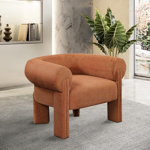 Sillón Art Deco Tela Naranja Oscuro miniatura 2