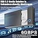 USB 3.0 Festplatten Dockingstation, SATA Festplattengehäuse für 3,5''/2,5'' SSD & HDD, 6Gbps HDD Docking Station, Festplatten Adapter Unterstützt SD&TF Karte mit 12V/2A Netzadapter, UASP