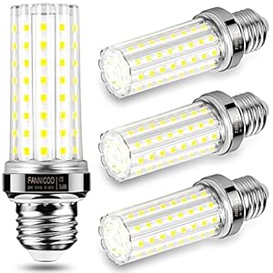 LED Corn Light Bulb 150W Equivalent 2000 Lumen 6500K Cool Daylight White 20W E26/E27 Base Non-dimmable Ceiling Fan Corn Lighting for Home Garage Warehouse Indoor LED Corn Bulbs Pack of 4