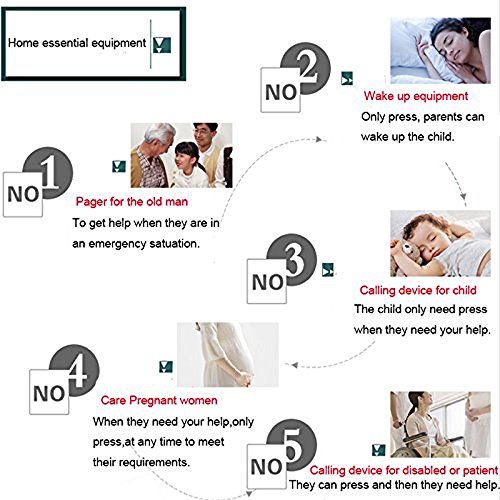 Wireless Caregiver,Caregiver Smart Personal Pager System Emergency Care Alarm Call Button Nurse Alert System -500+ft Operating Range (2 in1) - Thumbnail 2