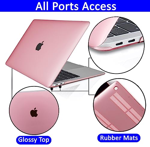 Image of Case Compatible with MacBook Air 13 inch, 2020 2019 2018 A2337 M1 A2179 A1932Plastic Hard Shell Cover Case, Pink
