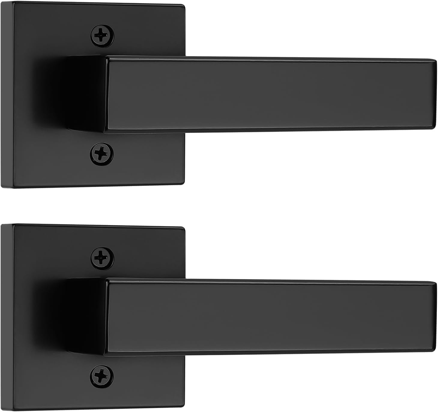 Gobrico 4 Pack Dummy Door Handles for Left Hand and Right Hand, Square Black Door Konbs for Closets, Non-Turning Single Side Pull