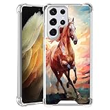 Elgzigok Funda transparente para Samsung Galaxy S22 Ultra Horse-aa69 Funda protectora de silicona transparente para Samsung Galaxy S22 Ultra a prueba de golpes Cuatro esquinas reforzadas