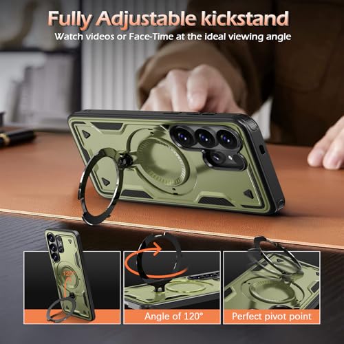 Image of for Samsung Galaxy S26 Ultra Case Magnetic with stand, with Mag-Safe, with Screen Protector, Wireless Charging, Shockproof for Samsung S26 Ultra 5G Phone Case, Ring Holder Cover for Samsung S26 Ultra