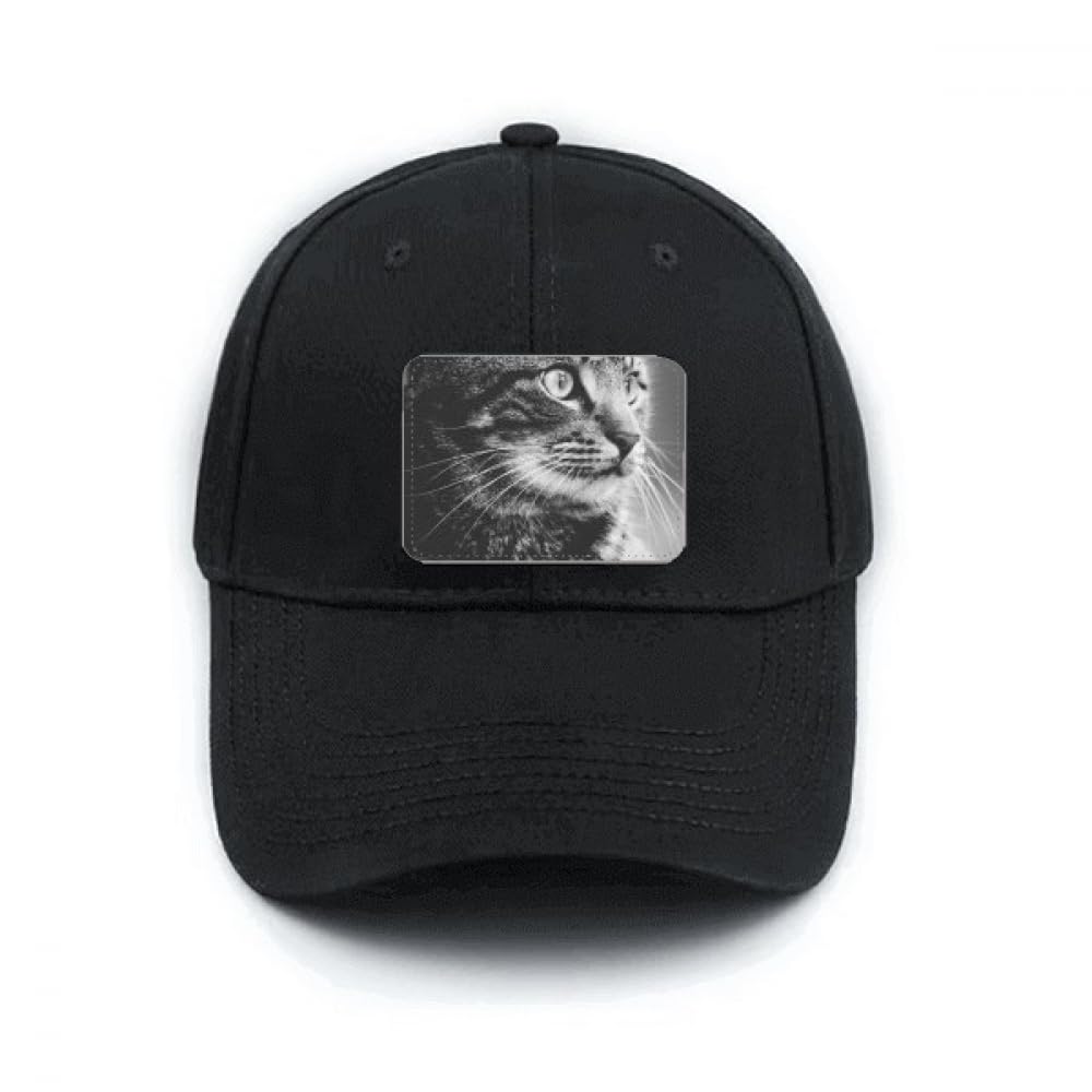 Casquette de baseball noire profil de chat finitions soignées et sangle réglable - 4
