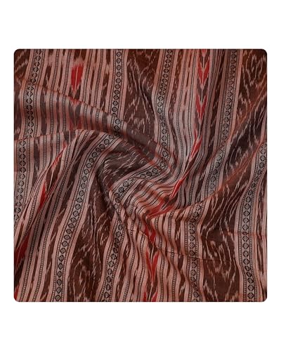 Image of Premium Sambalpuri Ikat Weave Pure Handloom Cotton Shirt Fabric - Authentic Odisha Traditional Tie-Dye Craft, Soft & Breathable Natural Cotton Material for Custom Tailoring, Casual & Formal Wear