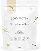 Good Protein Vegan Plant-based Protein Powder (Creamy Vanilla, 884g) 100% Natural, Non-GMO, Dairy-free, Gluten-free, Soy-free, No Added Sugar and Nothing Artificial. All-in-one Superfood Shake.