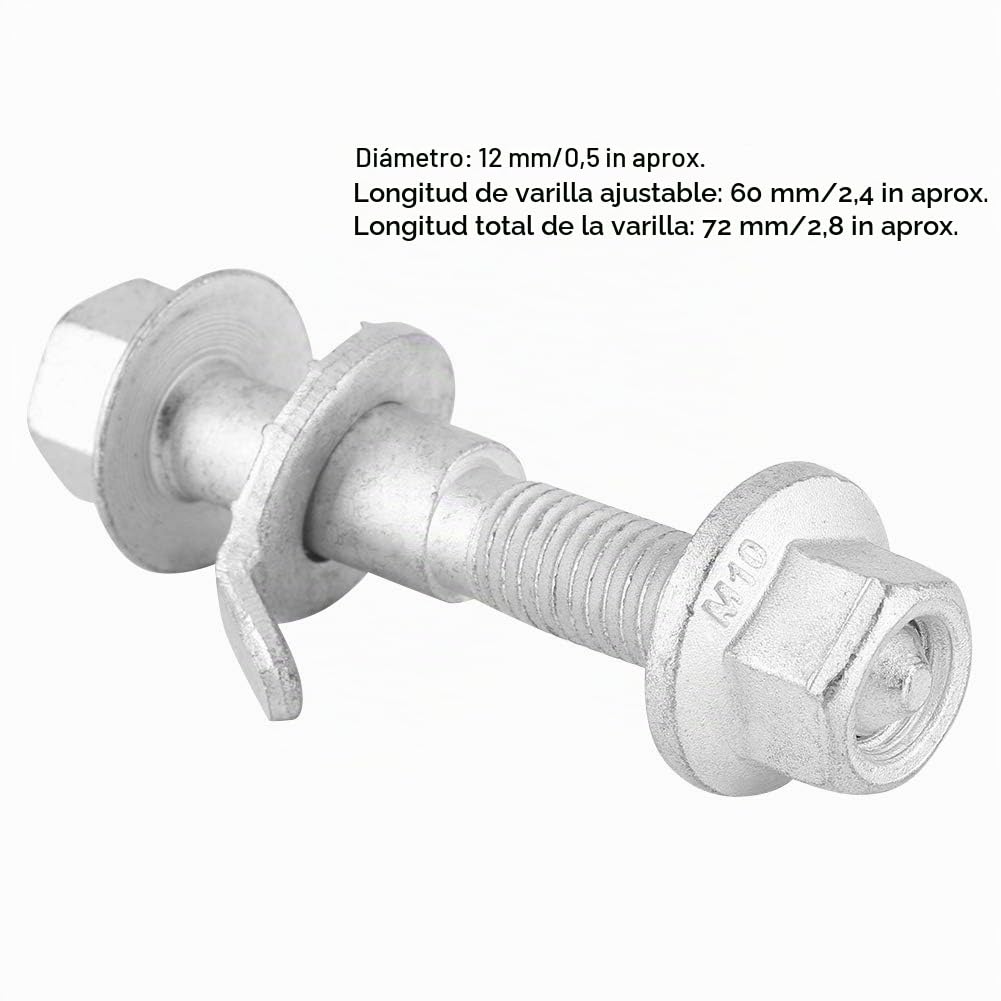 Tornillo de perno excéntrico, 4 piezas Tornillo de perno de inclinación del coche Herramienta ajustable de alineación de corrección de 4 ruedas Dureza 12,9 Tornillo de inclinación de rueda de 12 mm To