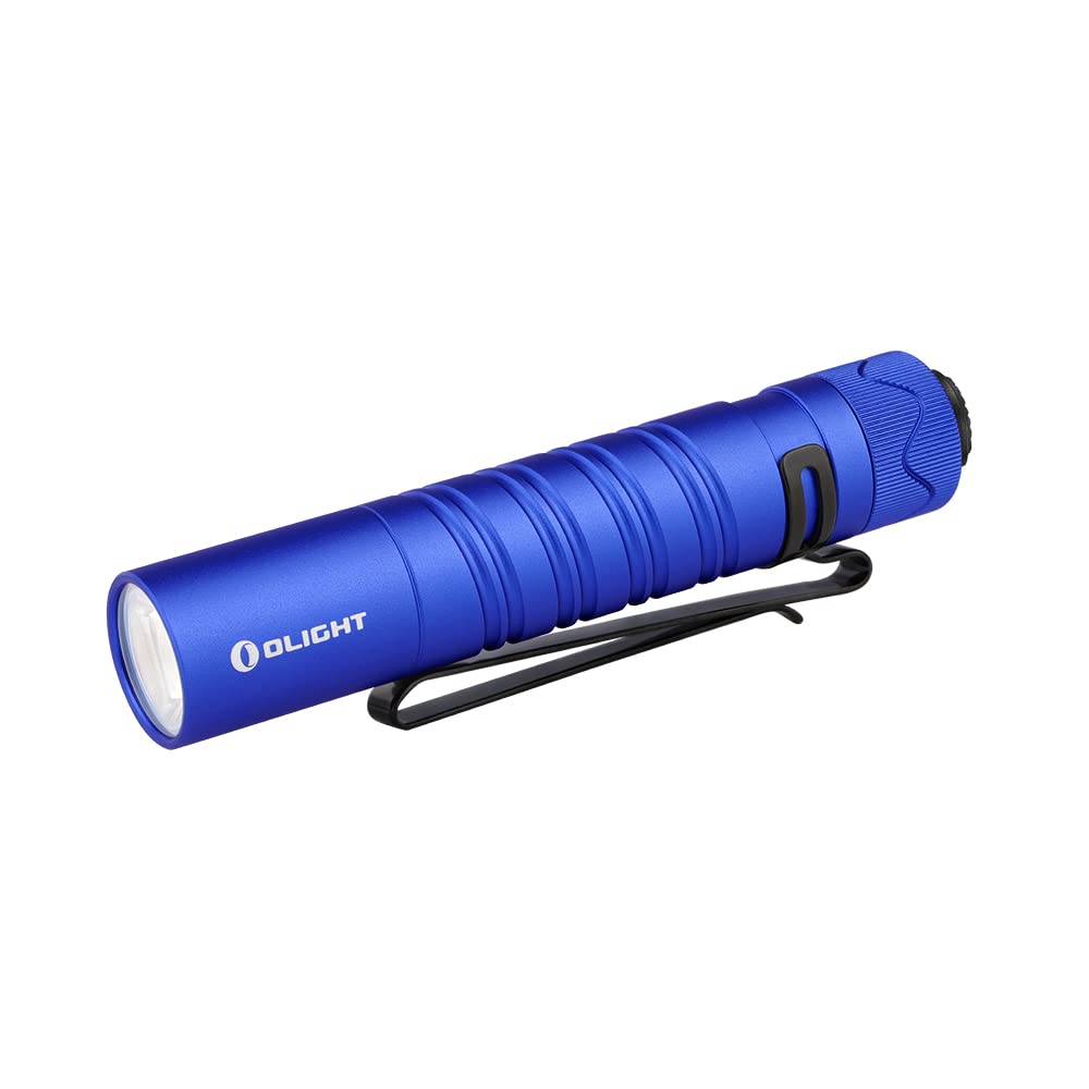 OLIGHT I5R HCRI EOS Slim EDC Torch 285 Lumens Powered by USB-C Rechargeable Battery, Tail Switch Flashlight with Beam Distance 58m, Dual-Output for Camping, Hiking and Every Carry (Blue)
