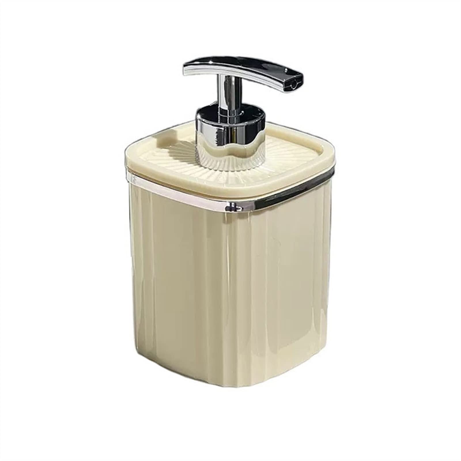 Dispenser per Doccia da 440 ml, flacone divisibile per Shampoo e Gel High Beauty con Pompa a Pressione per Bagno e Cucina (Colore: Beige)