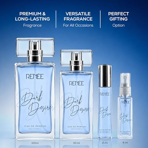 Image of RENEE Eau De Parfum Dark Desire | Long Lasting Fragrance l Premium Perfume | Notes of Almond & Sandalwood | Perfect Gifting Option for Women l Floral Scent for All Occasions | Travel Friendly l 100 ml